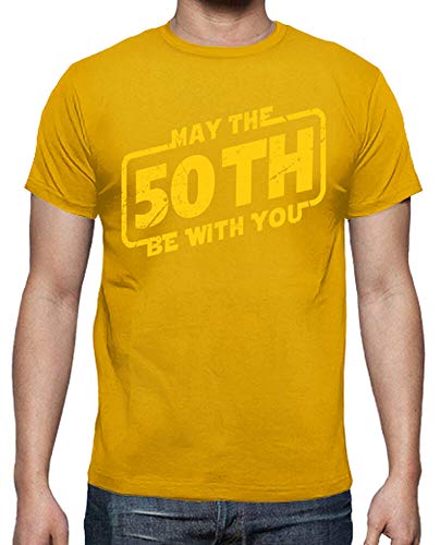 latostadora - Camiseta May The 50th Be para Hombre Amarillo Mostaza 3XL