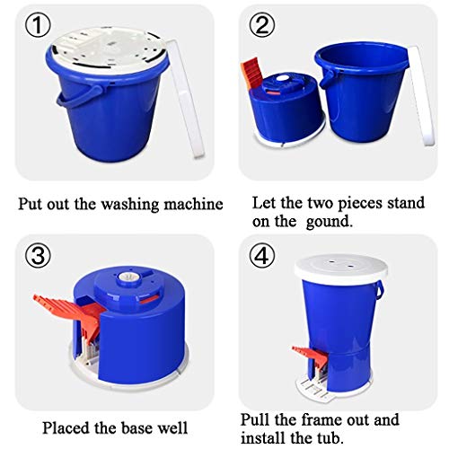 Lavadora De Mini Pedal Lavadora Manual PortáTil con Pedal Lavadora De Ropa Motion Fitness Sin Energia Electronica para Acampar Casa Dormitorio Bañera Individual Azul