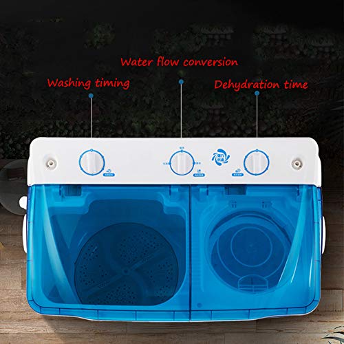 lavadora Mini BañEra Portable, Semi-AutomáTico De La MáQuina De Lavar Doble CañóN Doble Hogar Cilindro Grande Capacidad De La MáQuina De Lavado Manual De