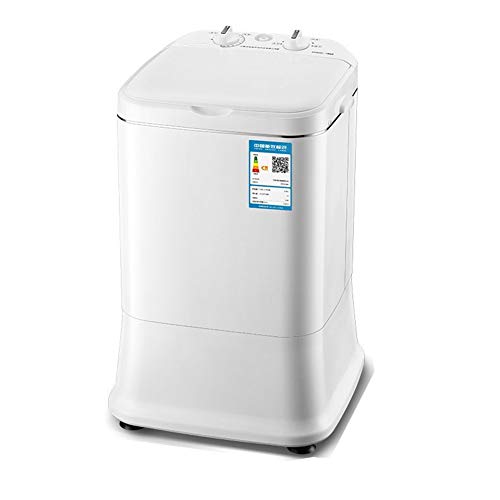 lavadora Mini MáQuina PortáTil BañEra Lavado, Secador Rotatorio DoméStica Solo Barril Semi-AutomáTica, Capacidad De Lavado: 3 Kg (Blanco)