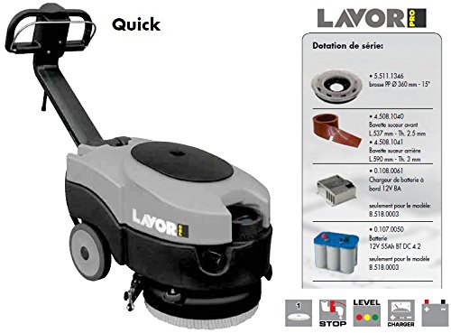 Lavor 8.518.0003 0003-Fregadora de suelo Profesional Quick 36B 360 mm ancho de trabajo 1260 m2 rendimiento