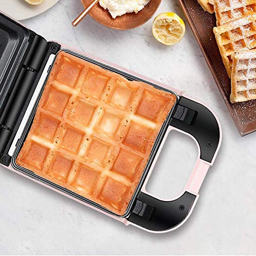 LBF Waflera Mini portátil Ronda Plancha eléctrica del hogar Wafflera máquina con indicador Luminoso for el individuo Crepes - automático de calefacción 650W waflera Antiadherente