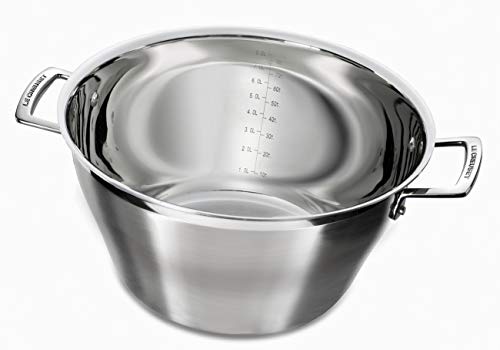 Le Creuset 3-Ply Cazuela para mermelada, Ø 30 cm, acero inoxidable, volumen 9,3 L, para todo tipo de fuentes de calor (incl. inducción), metálico