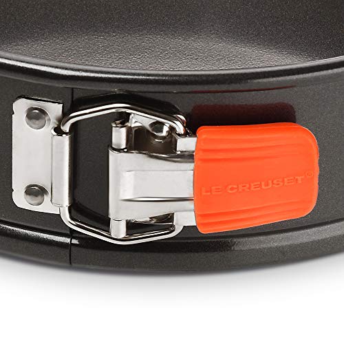 Le Creuset 941015000 Molde Antiadherente Desmontable, Molde Redondo, Ø 20 cm, Libre de PFOA, Resistente a ácidos, Revestimiento de Acero al Carbono, Gris/Naranja