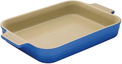 Le Creuset Bandeja rectangular, 13 x 18 cm, Para 2 porciones, Cerámica de gres, Azul Marseille