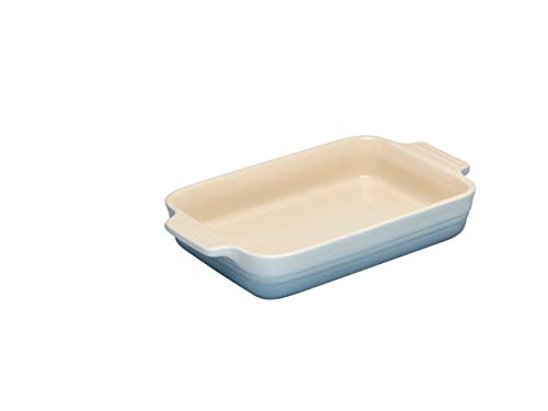 LE CREUSET Bandeja Rectangular, para 4 porciones, Cerámica de gres, Azul (Coastal), 26 cm