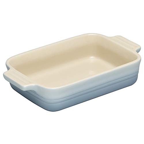 LE CREUSET Bandeja Rectangular, para 4 porciones, Cerámica de gres, Azul (Coastal), 26 cm