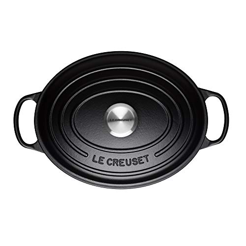 LE CREUSET Cocotte Evolution con Tapa, Ø 31 cm, Ovalada, Todas Las Fuentes de Calor Incl. inducción, 6,3 l, Hierro Fundido, Negro Mate