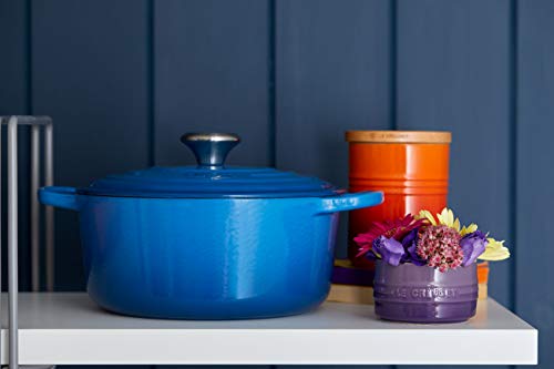 Le Creuset Cocotte Evolution de hierro fundido con tapa, Ø 30 cm, Redonda, Todas las fuentes de calor incl. inducción, 8.4 l, Azul Marseille