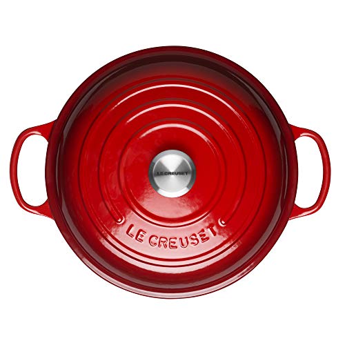 LE CREUSET Evolution Cacerola Baja Redonda, 2 L, para Todas Las Fuentes de Calor, Incl. inducción, Hierro Fundido, Rojo (Cereza), 26 cm