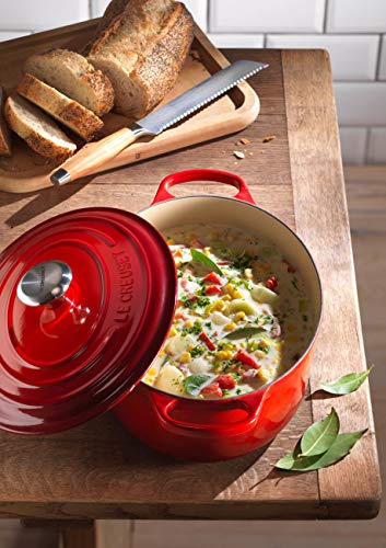 LE CREUSET Evolution Cocotte con Tapa, Ovalada, Todas Las Fuentes de Calor Incl. inducción, 6,3 l, Hierro Fundido, Rojo (Cereza), 31 cm