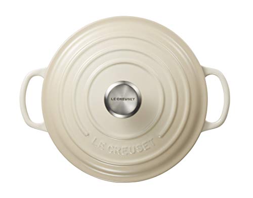 Le Creuset Evolution Cocotte con Tapa, Redonda, Todas Las Fuentes de Calor Incl. inducción, 2,4 l, Hierro Fundido, Crema, 20 cm