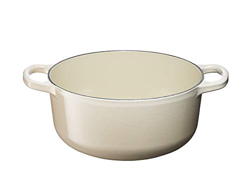 Le Creuset Evolution Cocotte con Tapa, Redonda, Todas Las Fuentes de Calor Incl. inducción, 2,4 l, Hierro Fundido, Crema, 20 cm