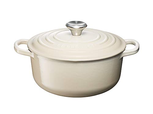 Le Creuset Evolution Cocotte con Tapa, Redonda, Todas Las Fuentes de Calor Incl. inducción, 2,4 l, Hierro Fundido, Crema, 20 cm