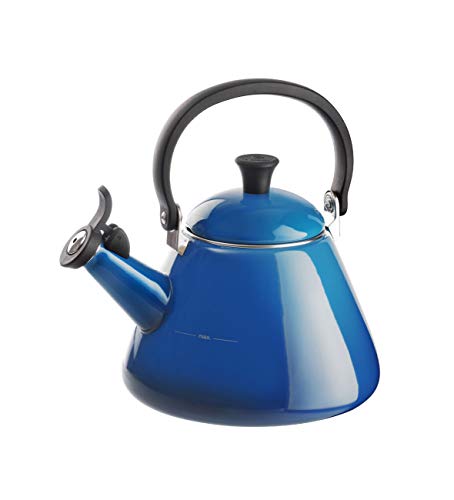 LE CREUSET Kone Tetera, Acero esmaltado/Mango fenólico, Azul (Marseille), 1,6 L