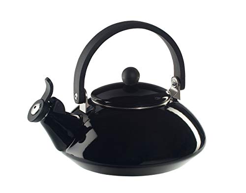 LE CREUSET Zen Tetera, Acero esmaltado/Mango fenólico, Negro (Satinado), 1,6 L