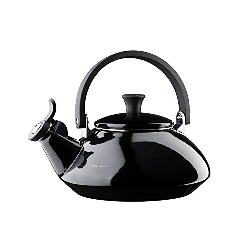 LE CREUSET Zen Tetera, Acero esmaltado/Mango fenólico, Negro (Satinado), 1,6 L