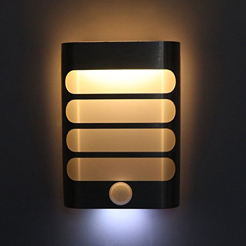 Leadleds - Lámpara de pared para armario, con sensor de movimiento, se pega en cualquier lugar, luz de noche para escaleras, cocina, lavadero, pasillo, armario (1 paquete, funciona con batería)