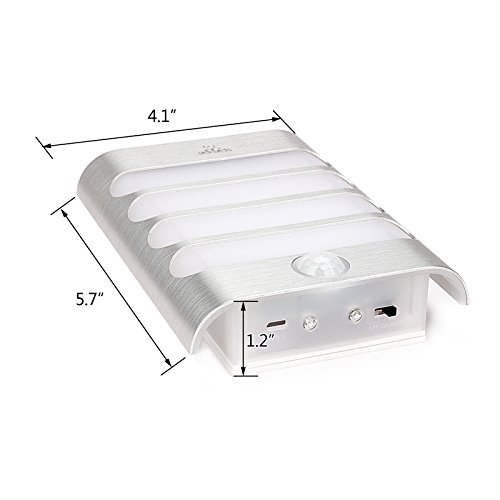 Leadleds - Lámpara de pared para armario, con sensor de movimiento, se pega en cualquier lugar, luz de noche para escaleras, cocina, lavadero, pasillo, armario (1 paquete, funciona con batería)