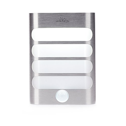 Leadleds - Lámpara de pared para armario, con sensor de movimiento, se pega en cualquier lugar, luz de noche para escaleras, cocina, lavadero, pasillo, armario (1 paquete, funciona con batería)