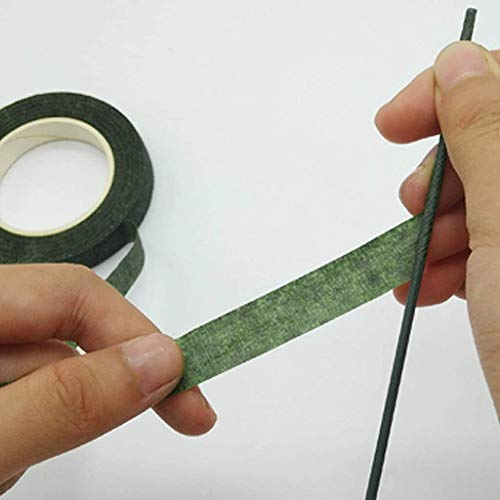 LEBQ Pack de 3 Cinta Floral Verde Cinta de Tallo Stem Tape,1/2 Pulgadas x 90 Pies, Verde Oscuro