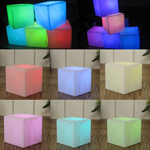 LEDMOMO Luz de la noche/luces del cubo del LED Luz suave del humor para la decoración del dormitorio de la tabla (funcionada con batería)