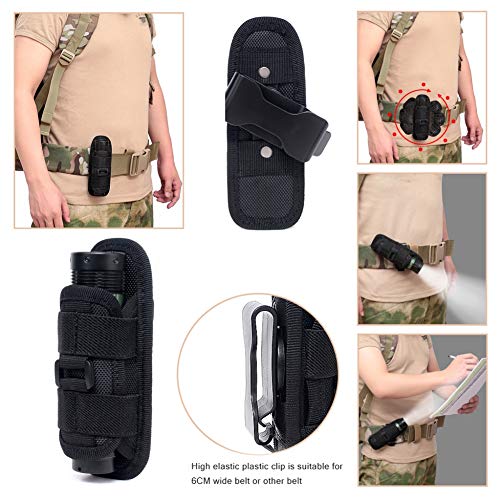 Leezo Tactical 360 grados funda de linterna giratoria funda de antorcha para cinturón soporte de cubierta de antorcha portátil accesorios de iluminación de caza