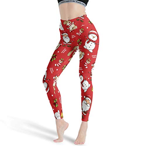 Leggings para mujer, diseño de Papá Noel con estampado de Papá Noel White4 L