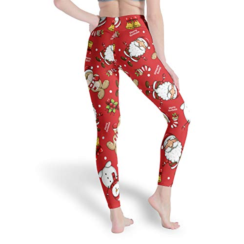 Leggings para mujer, diseño de Papá Noel con estampado de Papá Noel White4 L