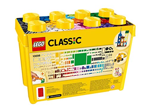 LEGO Classic - Caja de ladrillos creativos grande, Set de Construcción con ladrillos de colores, Juguete Creativo y divertido a partir de 4 años, incluye separador de piezas (10698)