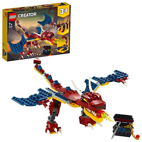 LEGO Creator - Dragón Llameante, Juguete de Construcción para Recrear Miles de Aventuras, Set 3 en 1, Construye una Escorpión o una Criatura Mítica (31102) , color/modelo surtido