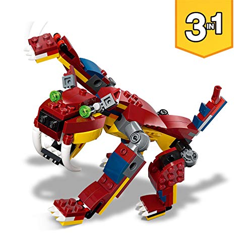 LEGO Creator - Dragón Llameante, Juguete de Construcción para Recrear Miles de Aventuras, Set 3 en 1, Construye una Escorpión o una Criatura Mítica (31102) , color/modelo surtido