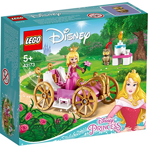 LEGO Disney Princess - Carruaje Real de Aurora Juguete de Construcción Inspirado en la Película de Disney La Bella Durmiente, Contiene un Carruaje, una Mesa y una Tarta (43173)