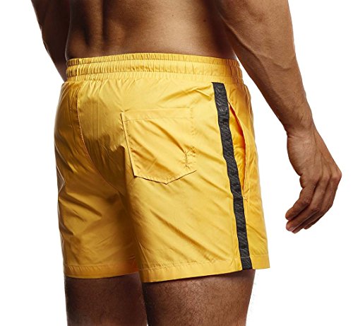 Leif Nelson Calzoncillos de baño Nadar Pantalones Cortos LN-9210 Amarillo Medium