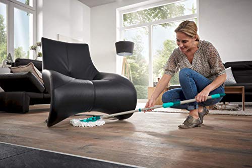 Leifheit Set de fregona rotatoria Clean Twist Disc Mop, fregona giratoria y cubo, set de limpieza con sistema de regulación de la humedad