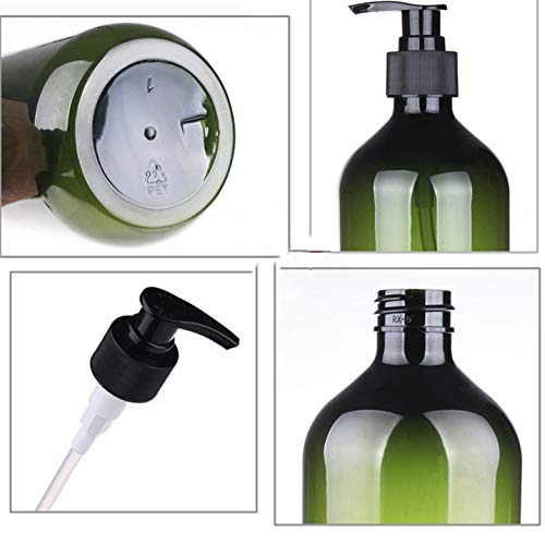 Leisial 3pcs Botella de Champú Plástico Redonda Botes Botella de Pulverizacion Vacíos para Gel de Ducha Botella Cosmetica para Accesorios de Viaje - 500ml