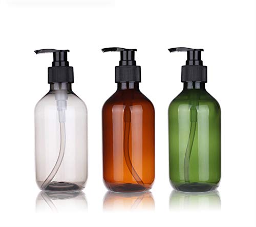 Leisial 3pcs Botella de Champú Plástico Redonda Botes Botella de Pulverizacion Vacíos para Gel de Ducha Botella Cosmetica para Accesorios de Viaje - 500ml