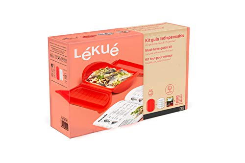 Lékué - Kit Estuche de vapor 3,4 personas + libro de recetas, 1400 ml, Silicona