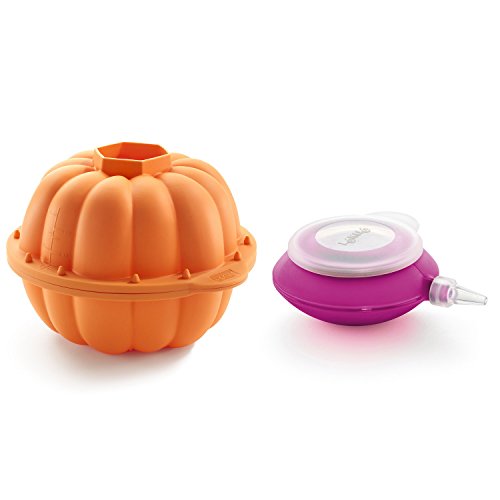 Lekue - Molde 3D de calabaza naranja con 4 boquillas, color fucsia