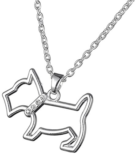 Lemegeton - Collar con colgante de perro escocés con cristales brillantes para perro y regalo