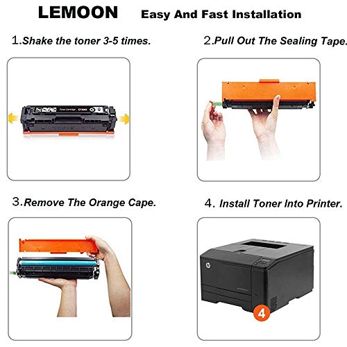 LEMOON CE410a Cartucho de Tóner compatible For HP CE410X CE411A CE412A CE413A 305A 305X Reemplazo para HP Colour LaserJet Pro 300 M351A MFP M375NW Pro 400 M451DN M451DW M451NW MFP M475DN MFP M475DW