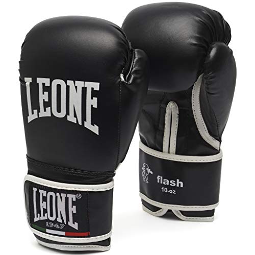 Leone 1947 Guantes de boxeo, modelo Flash negro negro Talla:14 Oz