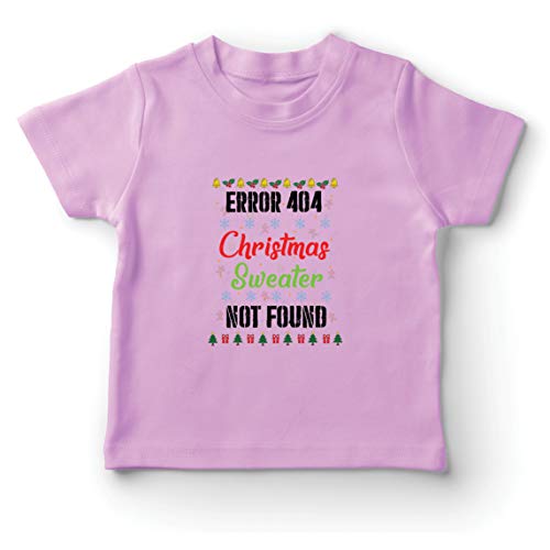 lepni.me Camiseta para Niño/Niña Error 404 Suéter Feo de Navidad no Encontrado Bromas del Programador (14-15 Years Rosado Multicolor)