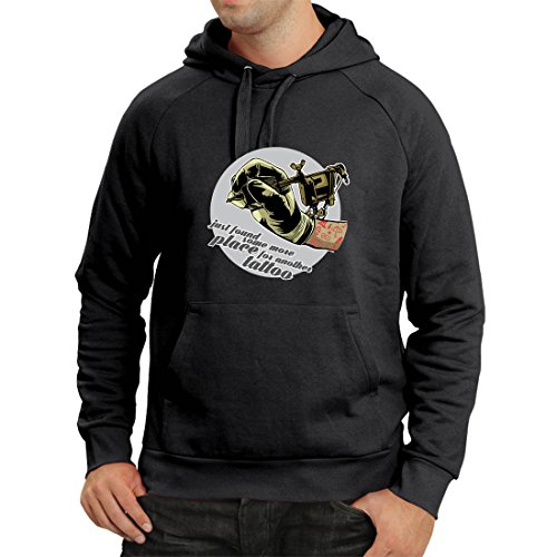 lepni.me Sudadera con Capucha Aerógrafo - Máquina de Tinta del Tatuaje, Incada Pulgada está Tatuada, Consejos interesantes, Ropa de Ventilador, Ideas de Regalos de Humor (Medium Negro Multicolor)