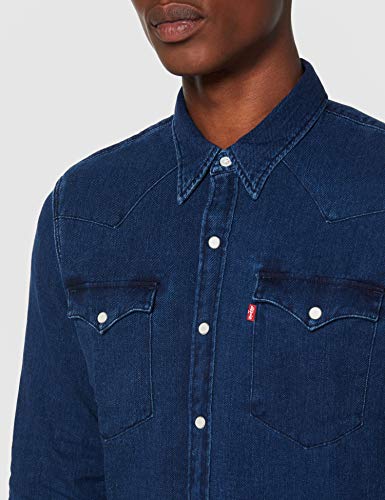 Levi's Barstow Western Camisa Casual de Manga Larga, Azul (Indigo Flannel Mid T2 H2 19 0322), Small para Hombre