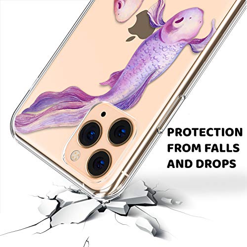 Lex Altern TPU Funda para Apple iPhone 11 Pro SE XS MAX XR 8 X 7 Plus 6s 5 Morada Pescadoes Delgado Rosado Femenina Ligera Elegant Linda Transparente Tender Carcasa Cubierta Amable uk0740