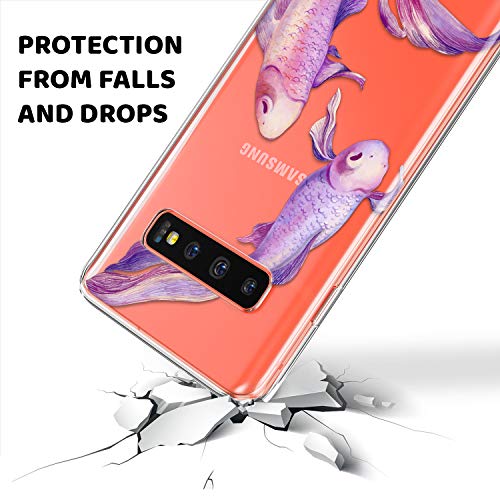 Lex Altern TPU Funda para Samsung Galaxy S20 Plus 5G S10e Note 10 9 Morada Pescadoes Delgado Rosado Femenina Ligera Elegant Linda Transparente Tender Suave Carcasa Cubierta Amable uk0740