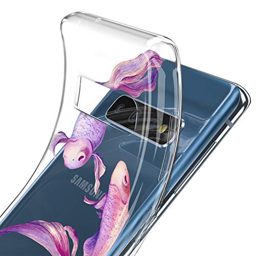 Lex Altern TPU Funda para Samsung Galaxy S20 Plus 5G S10e Note 10 9 Morada Pescadoes Delgado Rosado Femenina Ligera Elegant Linda Transparente Tender Suave Carcasa Cubierta Amable uk0740