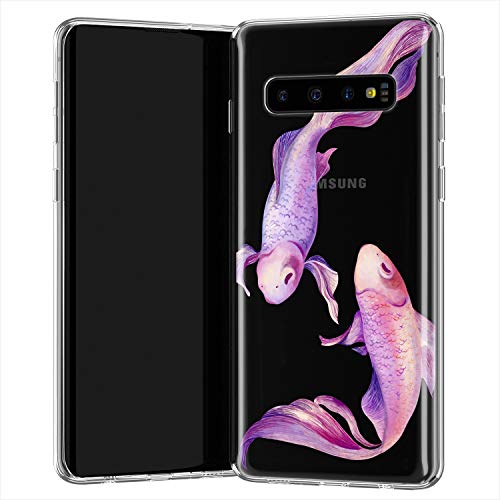 Lex Altern TPU Funda para Samsung Galaxy S20 Plus 5G S10e Note 10 9 Morada Pescadoes Delgado Rosado Femenina Ligera Elegant Linda Transparente Tender Suave Carcasa Cubierta Amable uk0740