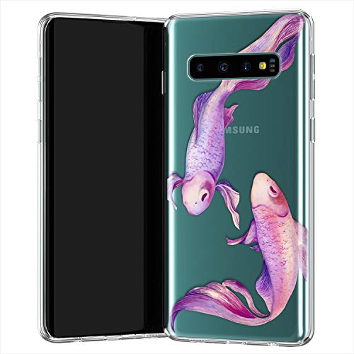 Lex Altern TPU Funda para Samsung Galaxy S20 Plus 5G S10e Note 10 9 Morada Pescadoes Delgado Rosado Femenina Ligera Elegant Linda Transparente Tender Suave Carcasa Cubierta Amable uk0740